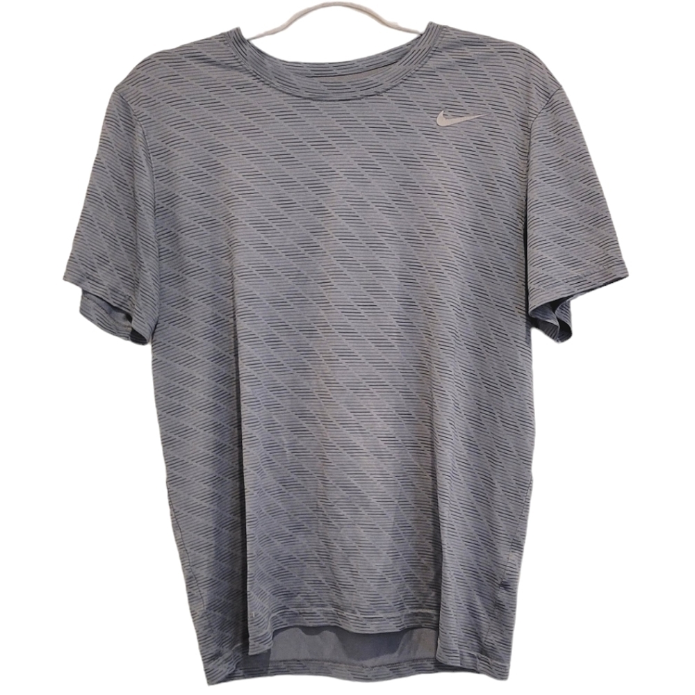 2/$18 Nike Dri-Fit Tee T Shirt Short Sleeve Medium Gray Black Round Neck Active